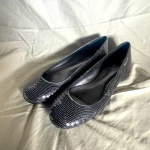 NEW coach shimmer sequinned ballet flats - dark grey